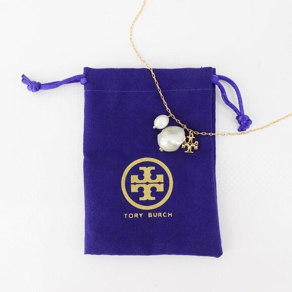 Tory Burch Kira Pearl Necklace Gold/ Ivory OS - Picture 3 of 12